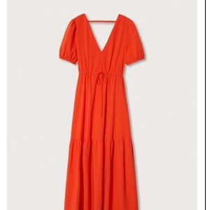 Mango Vibrant Orange Maxi Dress
